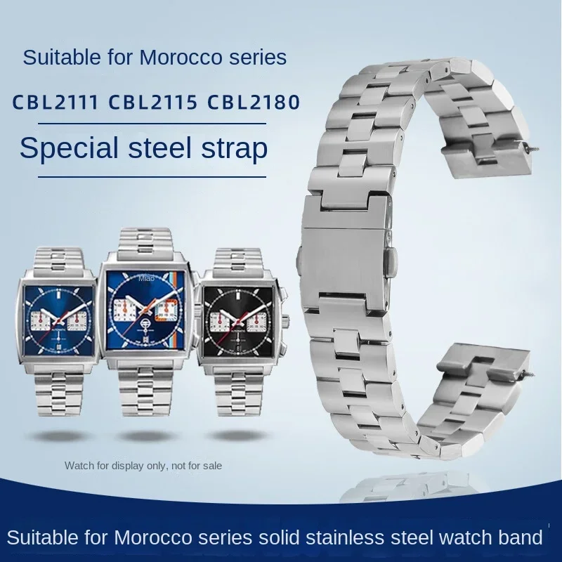 High Quality Solid Stainless Steel Watchband for Tag Heuer Monaco CBL2111 CBL2180 CBL2113 CBL2115 BA0644 Silver Watch Strap 22mm