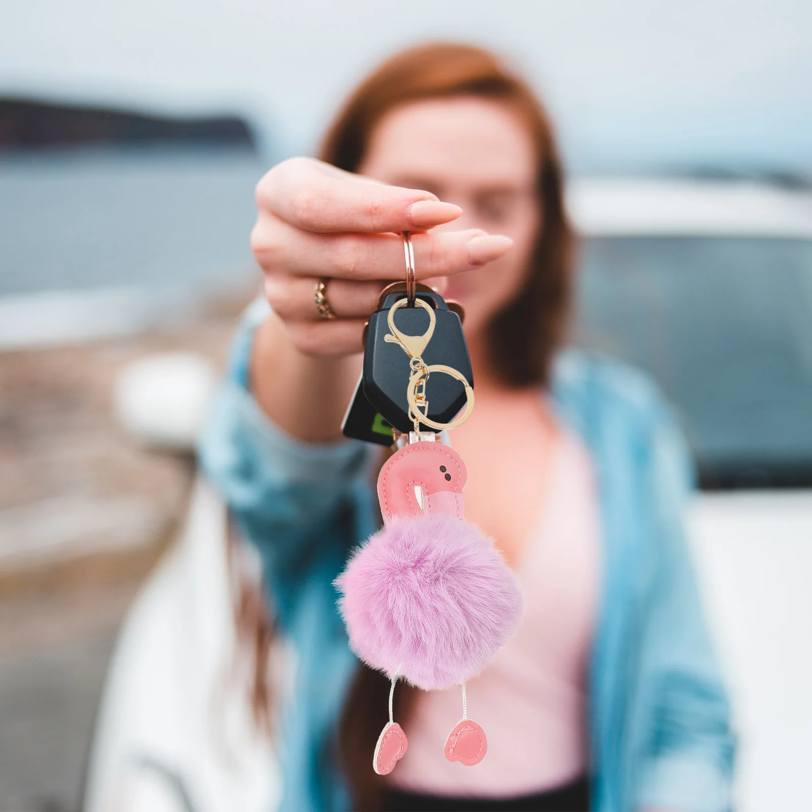 

3 шт., брелок в форме фламинго, мягкий брелок для ключей, автомобильный кулон, сумка, подвесное украшение, подарок, брелок с фламинго, автомобильный брелок