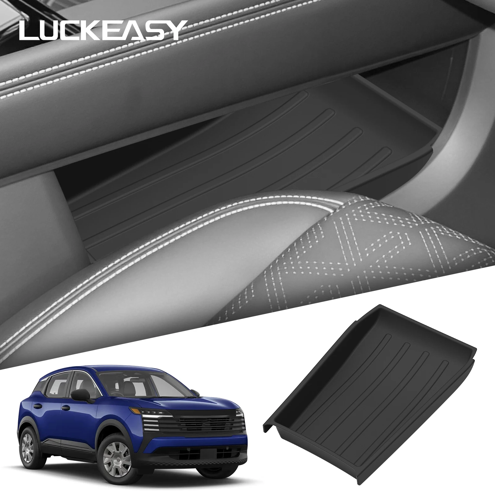 LUCKEASY für Nissan Kicks 2026 Mittelkonsole Unterer Stauraum Zubehör Auto-Aufbewahrungsbox Schublade Nur für Rechtslenker geeignet