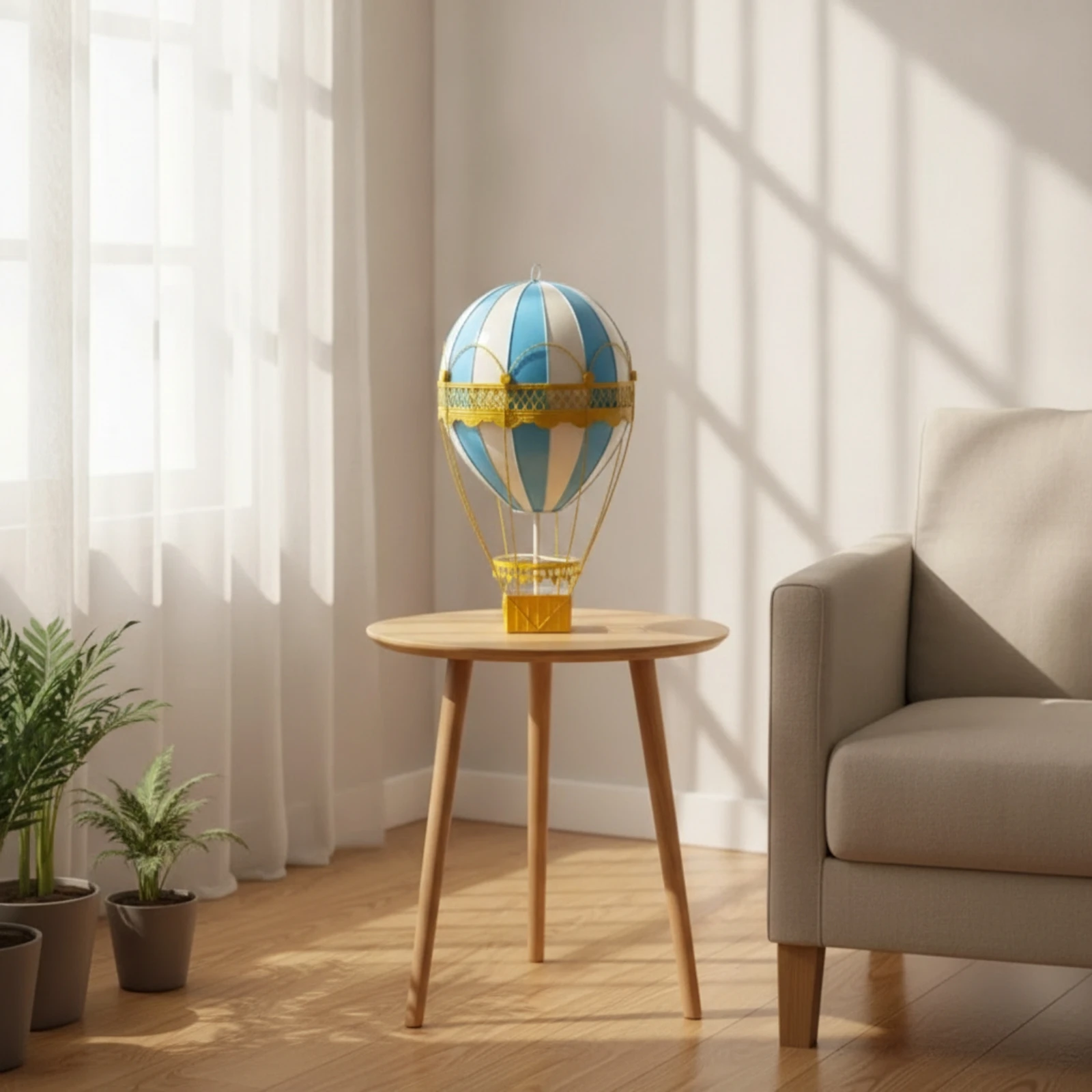 Balão de Ar Quente para Pendurar na Janela, Ornamento de Balão de Ar Quente Feito à Mão, Pronto para Presente, Resistente para Decoradores e Sessões de Fotos