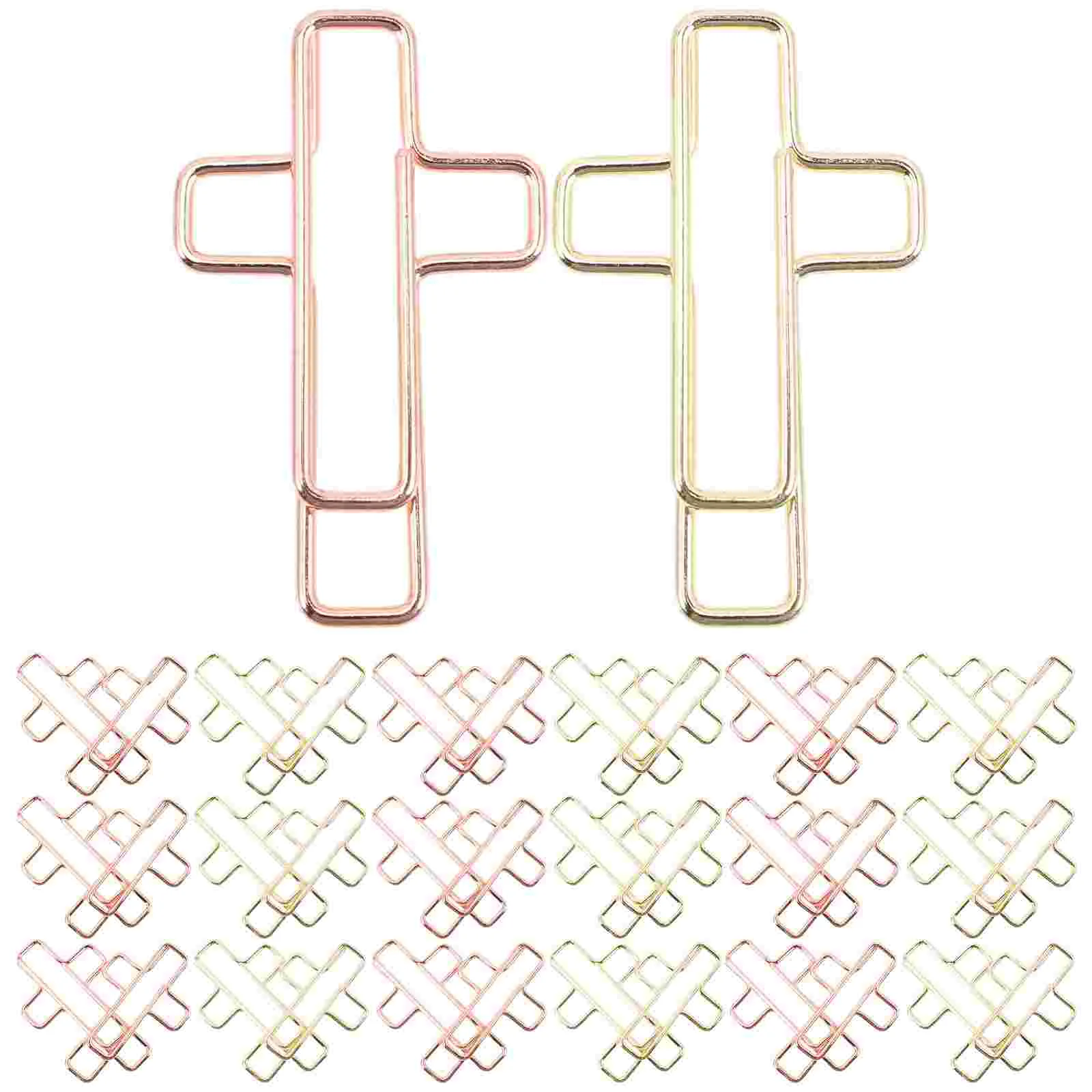 

100 Pcs Paper Clips Cross Exquisite File Shaped Small Document Cable Creative Office for Man