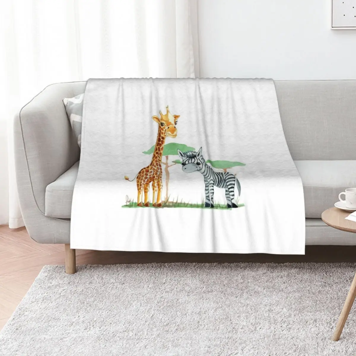 Cute giraffe and zebra Throw Blanket christmas decoration Hair Decorative Throw cosplay anime manga Blankets
