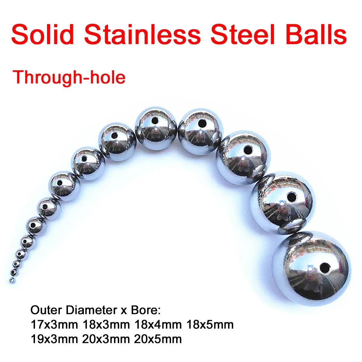 

1/5/10Pcs Solid Stainless Steel Balls Through-hole Balls 17x3mm 18x3mm 18x4mm 18x5mm 19x3mm 20x3mm 20x5mm Corrosion Resistance