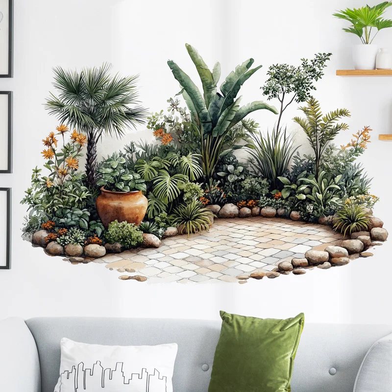 

Garden Wall Sticker For Children Plant Flower Bed PVC Room Decor Stickers Home Decoration Accessories Self-Adhesive Wallpaper