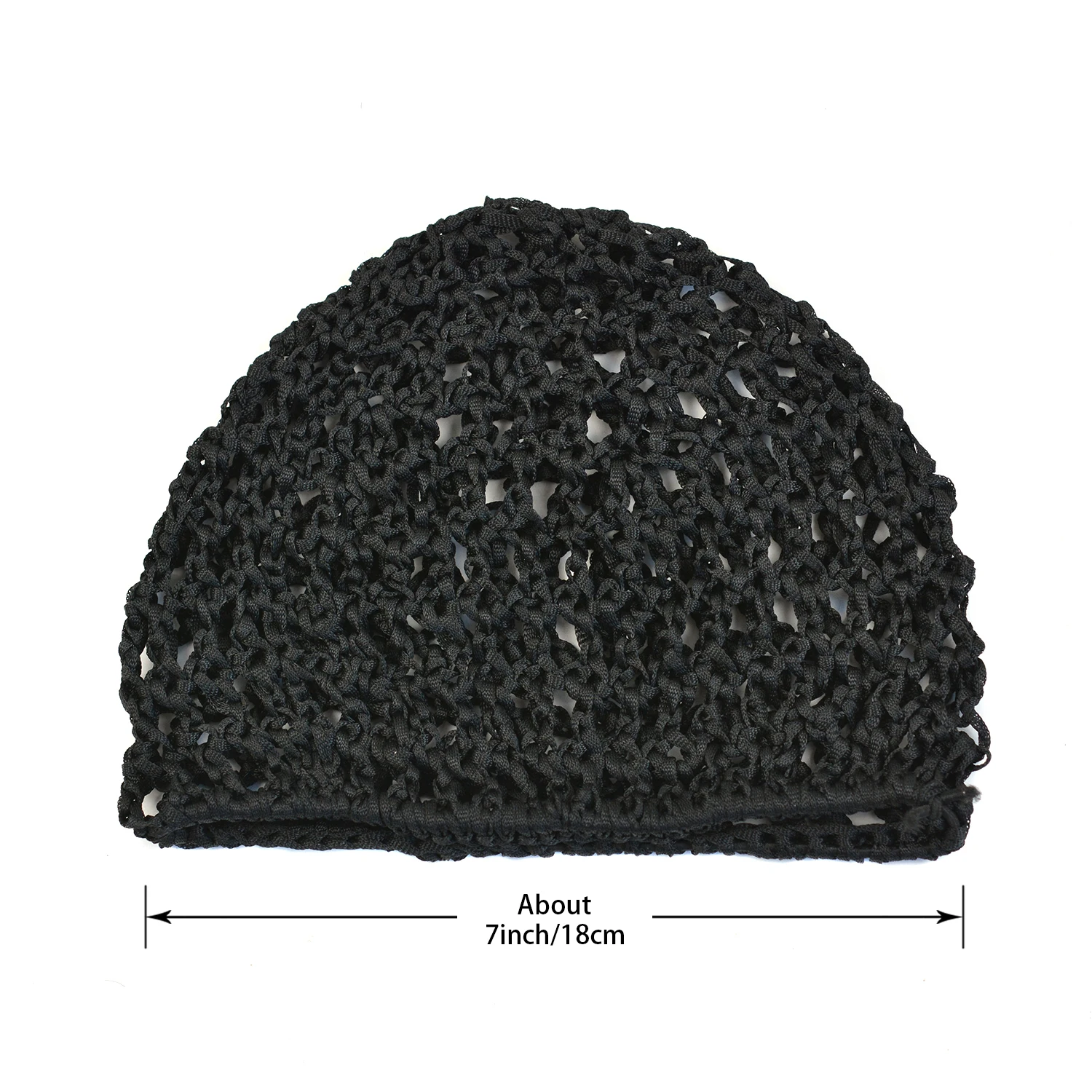 1 Pc Black Crochet Hair Net Rayon Mesh Knit Snood Hat Women Hair Net for Sleeping