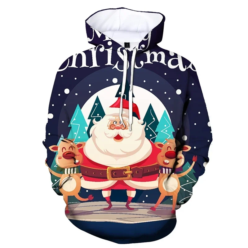 

Рождественская мужская толстовка с 3D принтом, рубашка с капюшоном в стиле Харадзюку, пуловер Y2k, повседневная одежда, уличная мужская одежда, топ