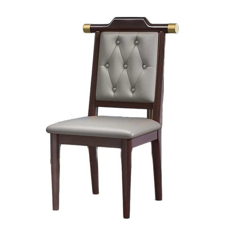 Solid wood chair Simple soft bag Home dining chair Modern backrest Light luxury restaurant chair