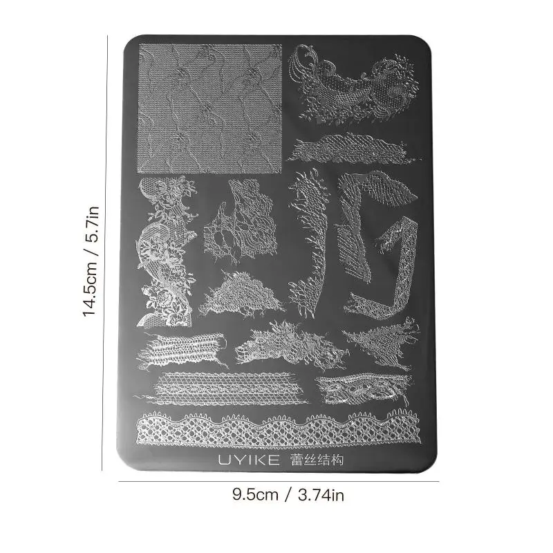 14 Designs Blumen-Spitzen-Buchstaben Edelstahl Nagelstempelplatten Nagelkunst-Vorlage – Detail 30