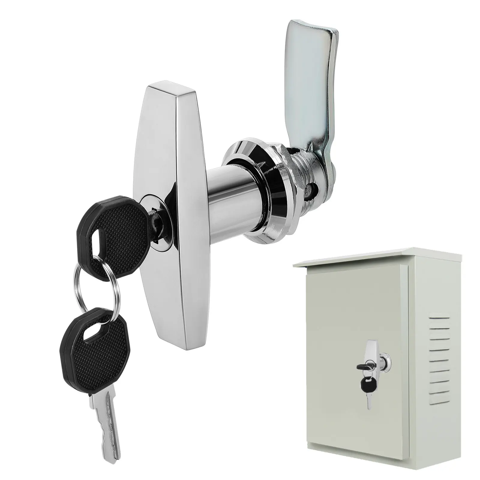 T-Handle Cabinet Lock Heavy Duty Zinc Alloy with Keys Filing Cabinet Drawer Toolbox Rv Storage Replacement