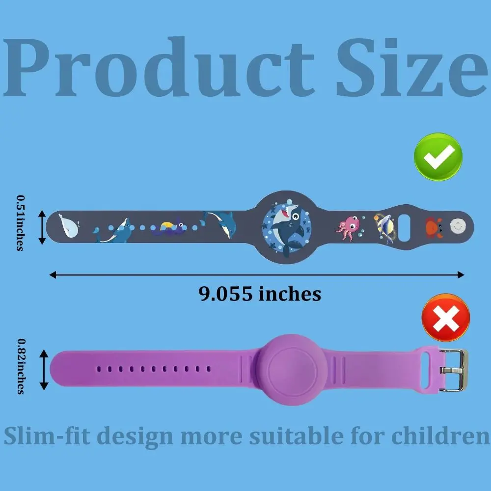 New Silicone Silicone Strap Waterproof Case Bracelet Kids Bracelet Replacement Cartoon Child Wristband for Apple Airtag