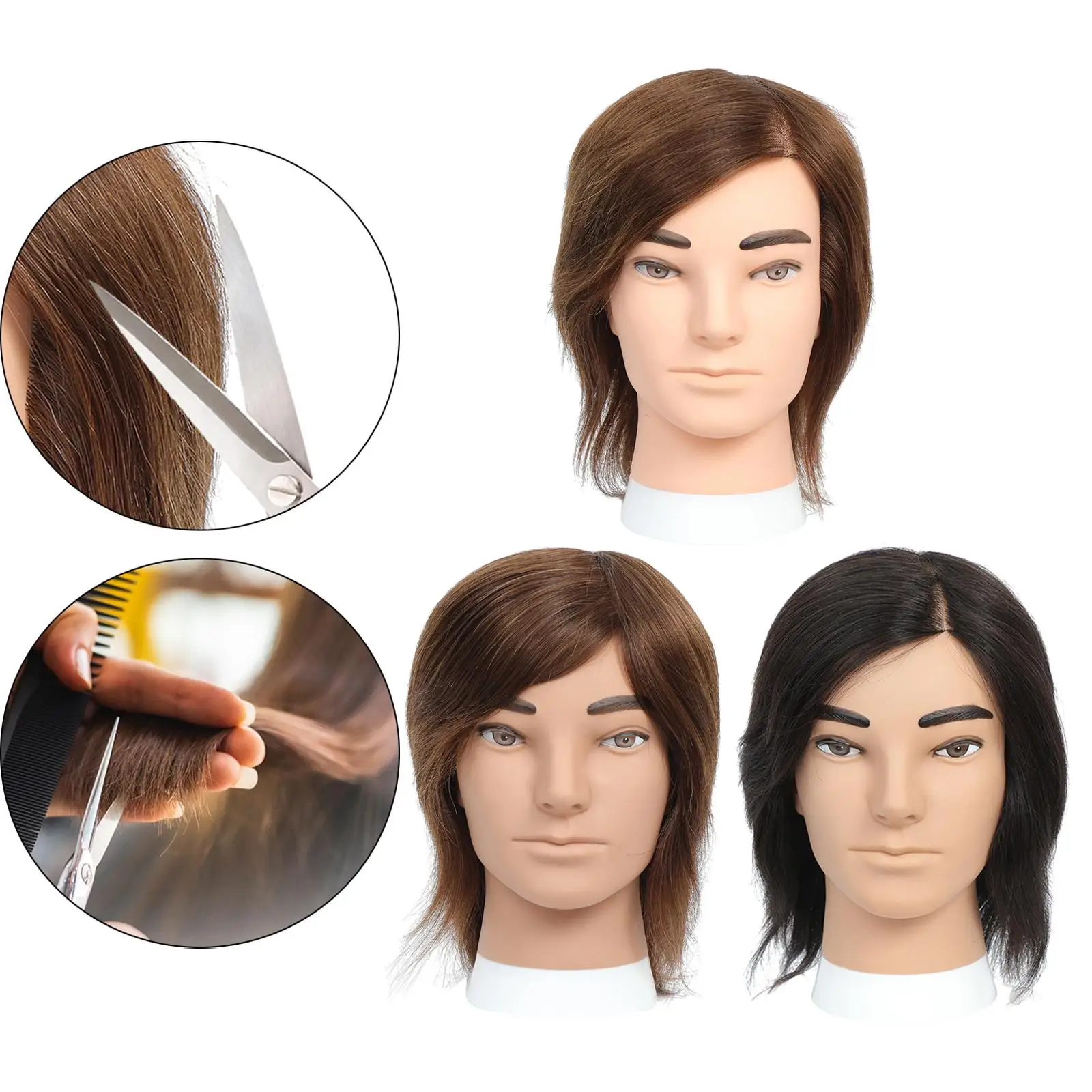 Male Mannequin Head for Men Hairdressing Barber Mannequin Head for Perming Straightening Barbershops Barber Stylist Hair Cutting