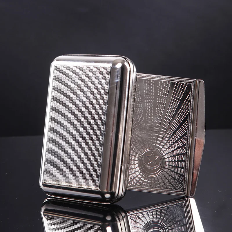 Tobacco Box Humidor Cigarette Case Silver Storage For Herb/Tobacco Cigarette Rolling With Retal Pack