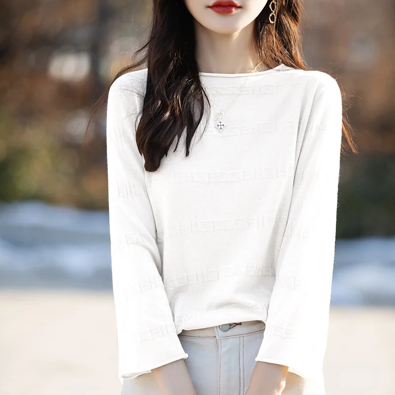 2024 New Spring and summer Half sleeved cashmere sweater Women Knitted Sweater O-Neck Half sleeved cashmere sweater Women