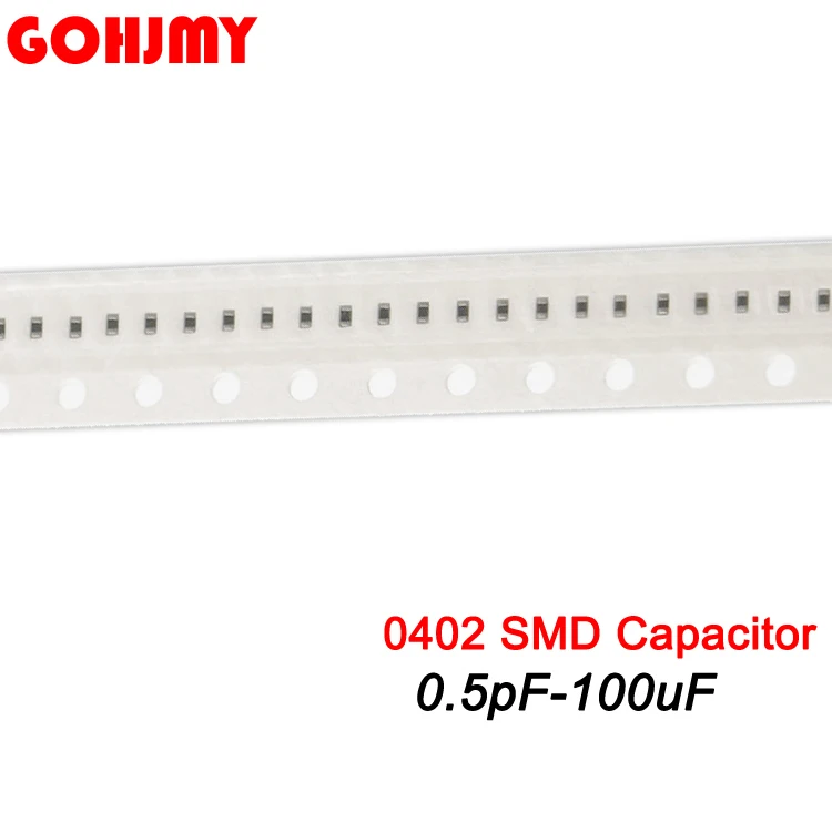 100PCS 0402 SMD Chip Multilayer Ceramic Capacitor 0.5pF - 10uF 10pF 100pF 1nF 15nF  10nF 100nF 0.1uF 1uF 2.2uF  4.7uF 