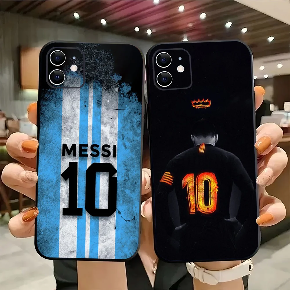 1pcFootball Superstar M-Messi-i Phone Case Silicone Soft For IPhone 16 15 14 13 12 11 Plus Pro Max Plus