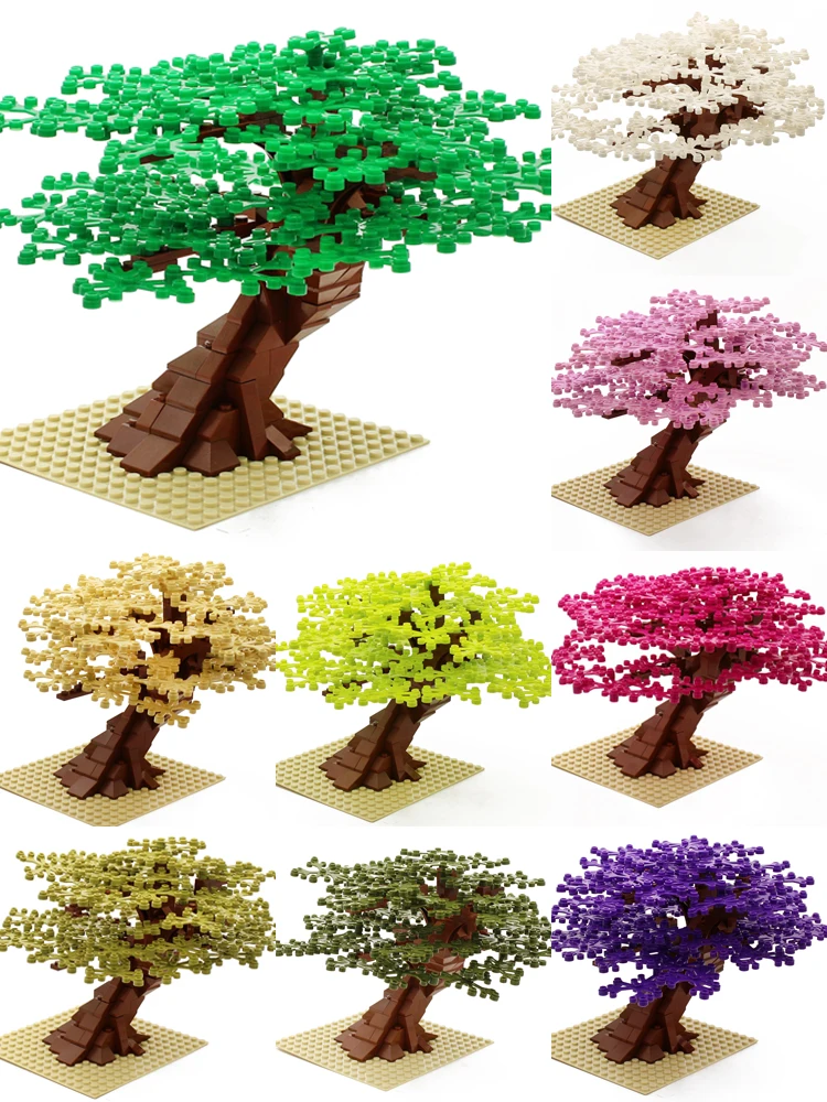 Marumine MOC Ziegel Baum Set 205PCS moc bricks blocks bausteine mit Platte Bausteine Modell Anlage Zubehör Gras Teile Dekoration Szene Spielzeug