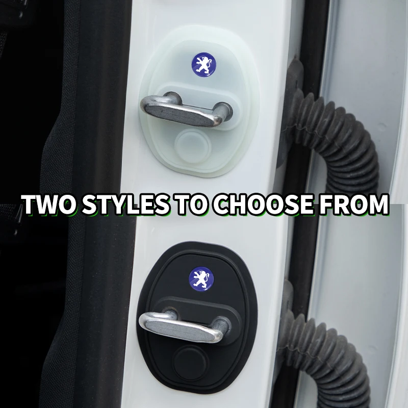 

4Pcs Automobile silicone door lock cover protective cap sticker For Peugeot 208 E-208 2008 3008-GT 308 3008 508 208-GT 504truck