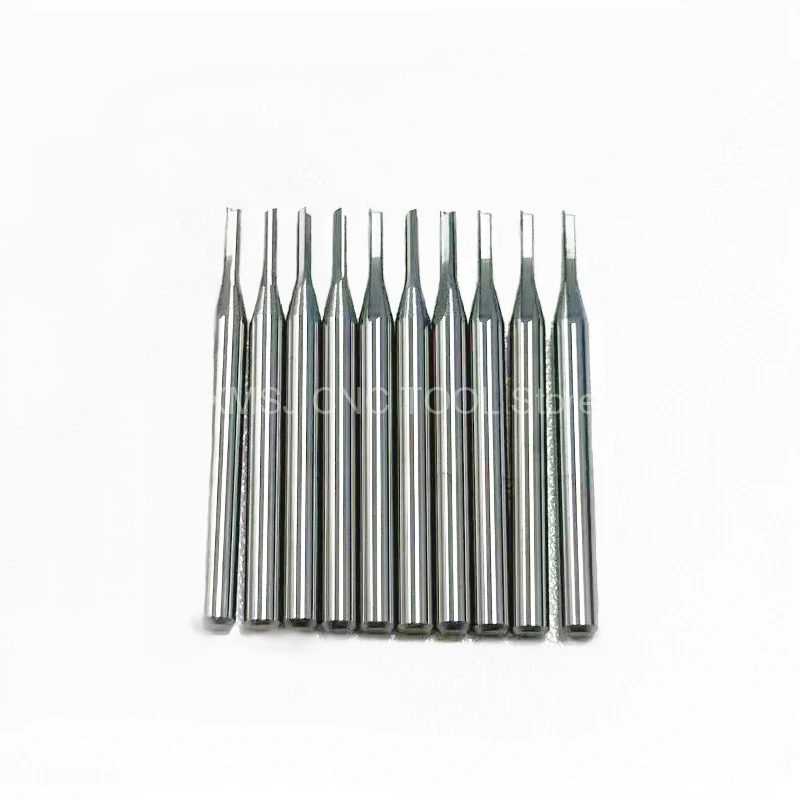 10pcs 3.175x3.175x17/22mm Two Flutes Straight Slot Bit 2A - CNC Solid Carbide Double Flute Wood Cutter Router Bits