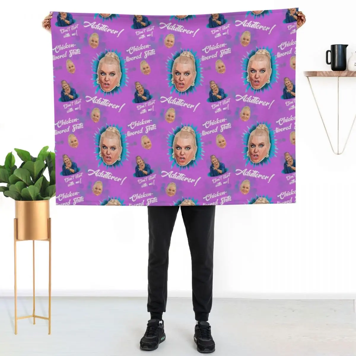 Kim Woodburn kicking off wallpaper Throw Blanket valentine gift ideas Polar funny gift Vintage Kid'S Blankets