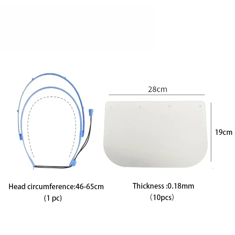 Protective Disposable Anti-fog Face Shield Guard Mask with Reusable Frame Face Shield Mask