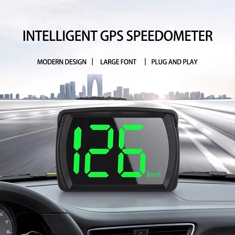 Car HUD Head-Up Display GPS Hud Digital Speedometer Large Font Speedometer KMH Suitable for All Cars Trucks Plug and Play Auto P