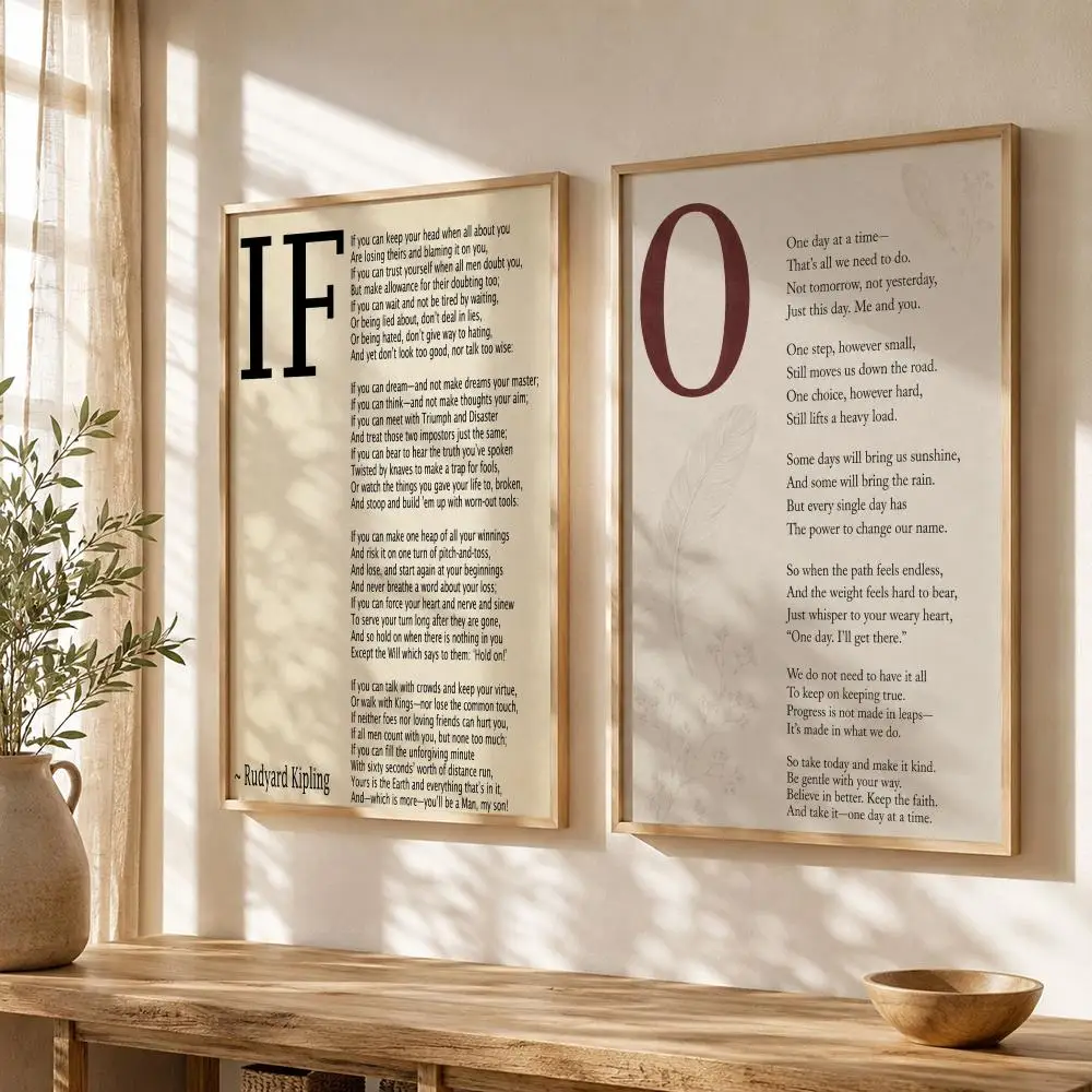 Rudyard Kipling If Poem Poster Stickers Painting Self-Adhesive HD Art for Bedroom Living Room Home Decor Wall Decals Gift