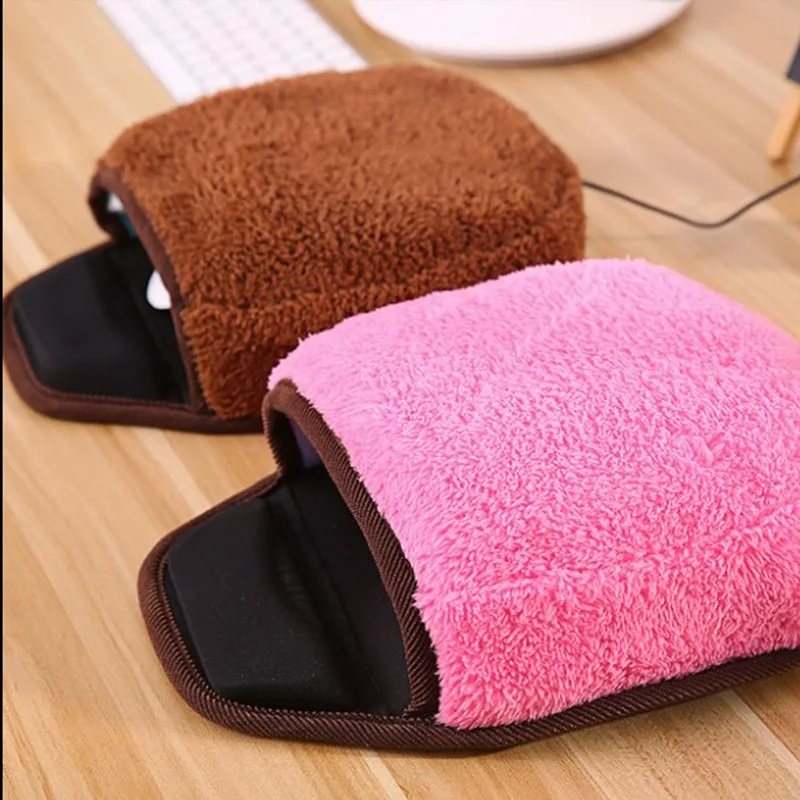 USB Heated Mouse Pad Mousepad Mat Mause Hand Warmer with Wristguard Warm Winter Mouse Mat USB Port FDH