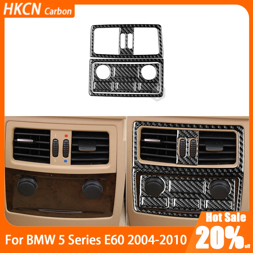 

Carbon Fiber Rear Console AC Control Panel Decal Car Accessories Cover Trim Sticker Modification For Bmw 5 Series E60 2004—2010