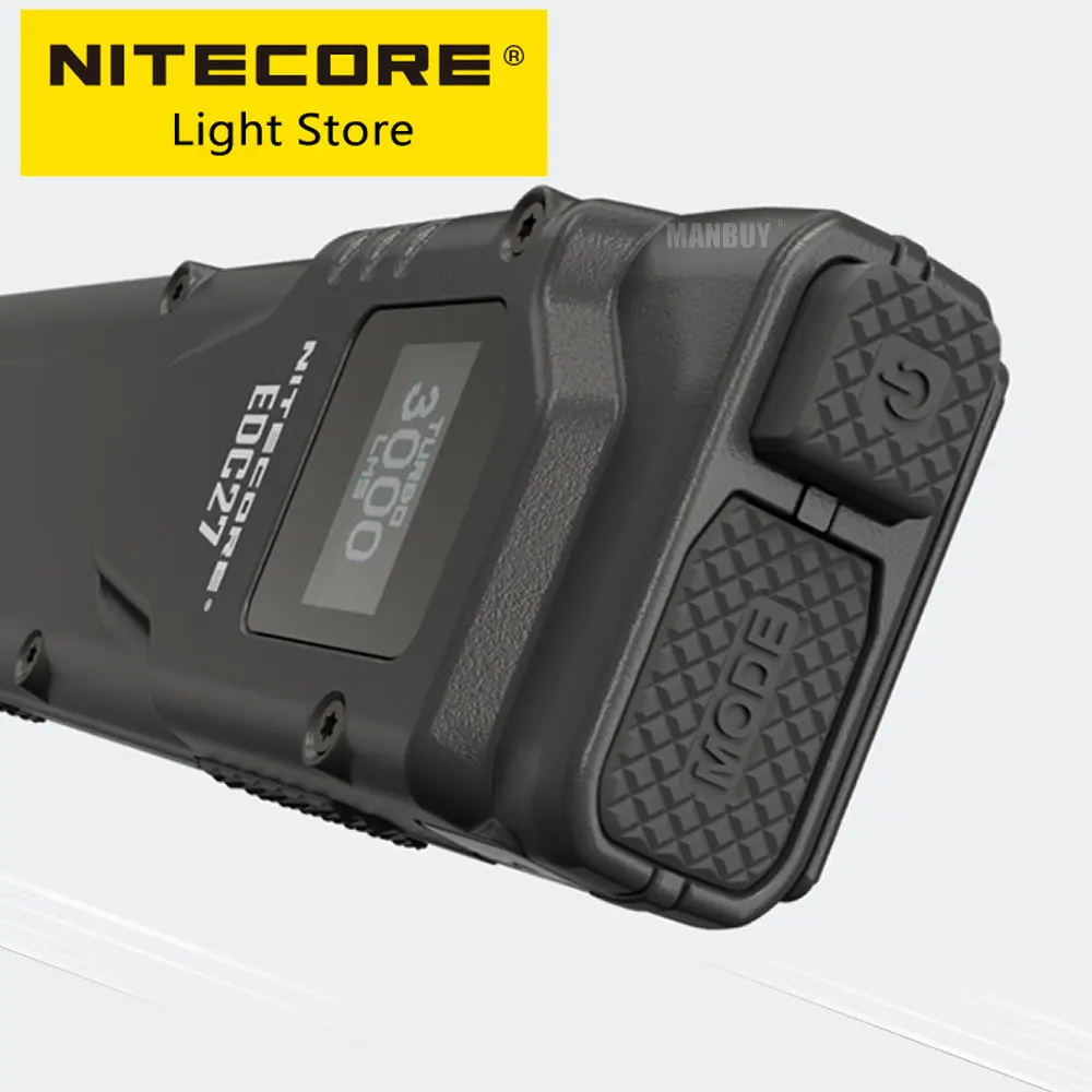 Original NITECORE EDC27 Ultra Slim High Performance EDC Flashlight 3000 LMs with 1700mAh Li-ion Battery USB-C Rechargeable Torch