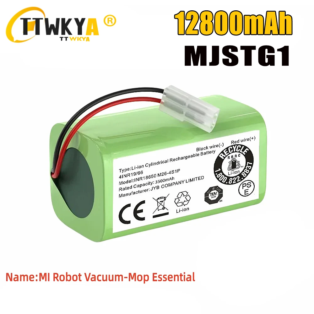 

High-Quality 18650 Batteries 14.4V 12800mAh Li ion Battery, for Xiaomi G1 MI Robot Vacuum-Mop Essential MJSTG1 Vacuum Cleaner