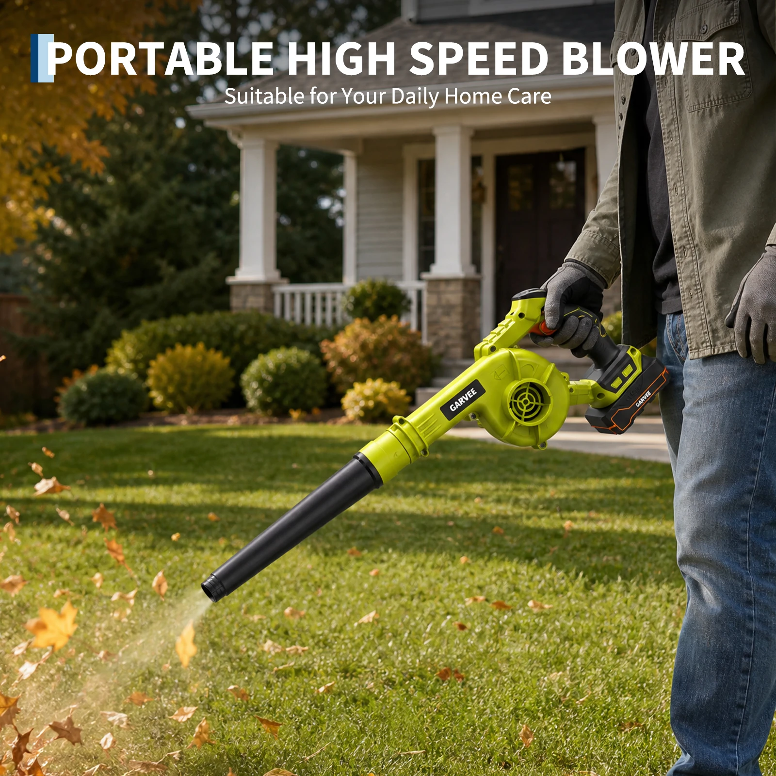 16,000 RPM 20V Wireless Leaf Blower - Brushless Motor, Up to 120 MPH, 6-Speed Lightweight Handheld Yard Blower with Battery & Charger for Lawn, Patio & Backyard Cleaning