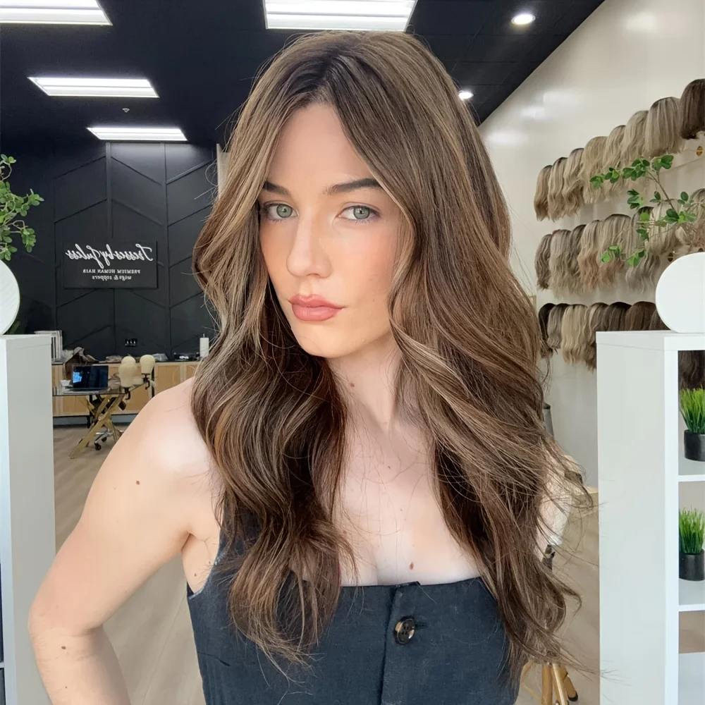 

Длинный бесшовный мягкий парик из натуральных волос, 26 дюймов, светлый блонд с мелированием, 180% плотность, волнистый, с кружевной основой 5x5, шелковая основа, для женщин, с эффектом baby hair, предварительно проработанный.