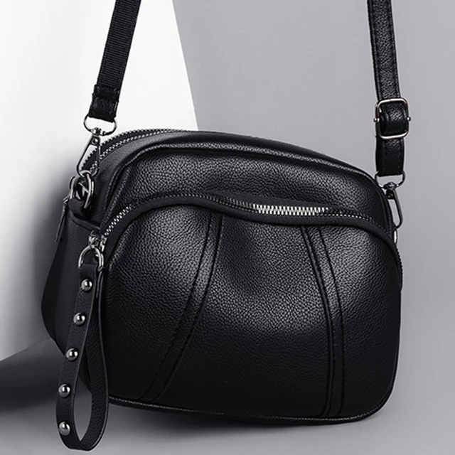 Jednokolorowa modna nitowana torba na telefon komórkowy dla kobiet Prosta miękka skórzana torba na ramię Crossbody Mała kwadratowa torba