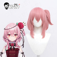 Rosemi Lovelock Cosplay Wig Fiber synthetic wig Vtuber Nijisanji Obsydia Rosemi Cosplay「HSIU 」Smoke Pink Short Hair+Wig Cap