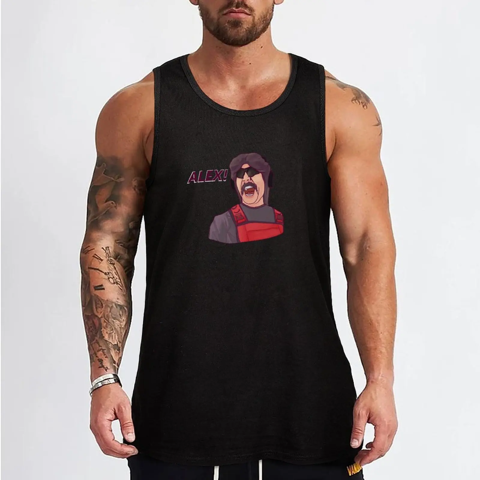 Dr Disrespect Yelling at Alex Tank Top T-shirt men summer clothes men 2024 muscle t-shirt Men's gym t-shirts