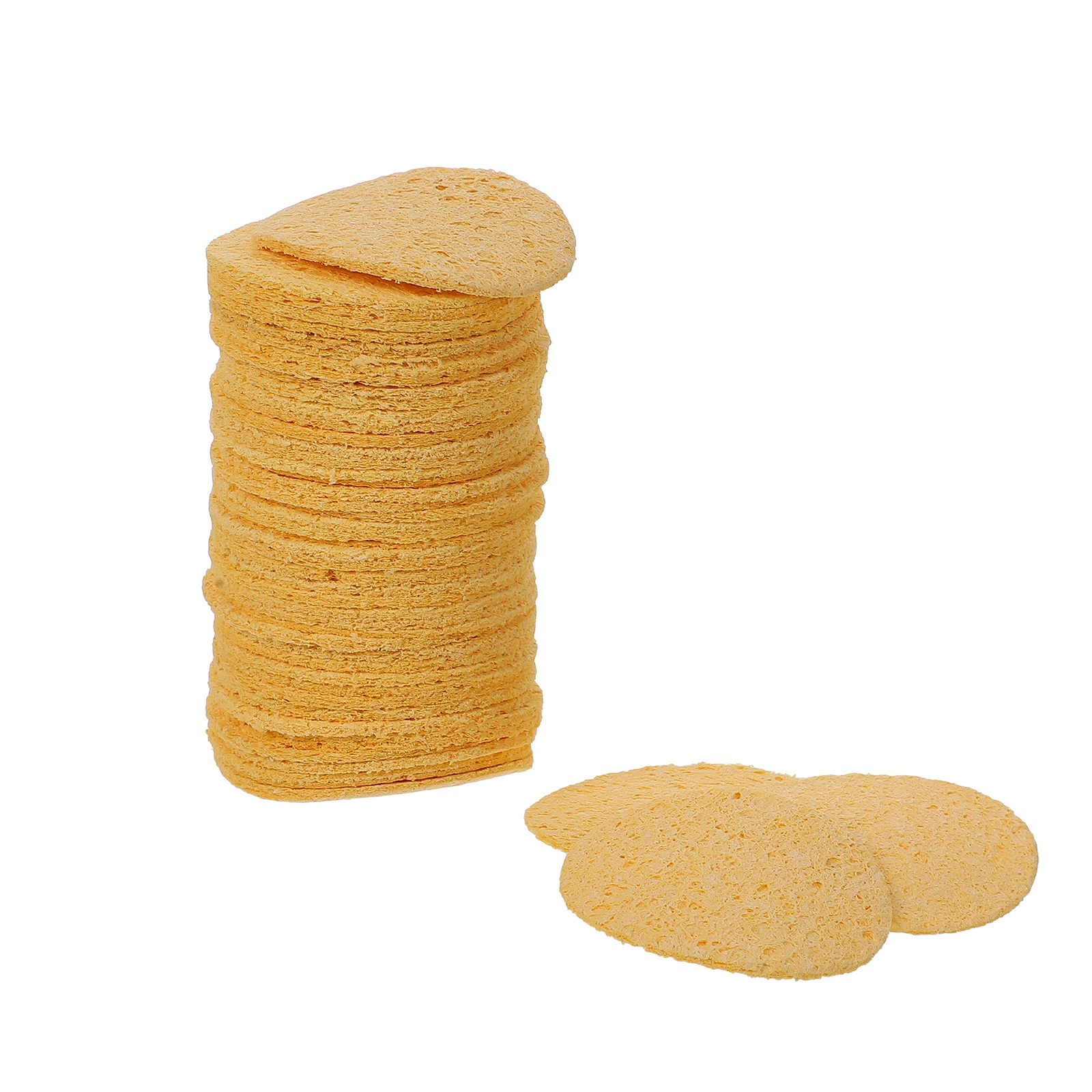 

50pcs Soldering Iron Cleaning Sponge Solder Tip Round Pads High Temperature Resistance Durable Expandable Pcb Board Clean Tool