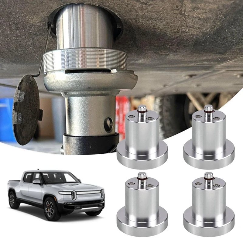 

Jack Lifting Jack Pad Lift Point Adapter With Magnetic & Easy To Hold On Corner For Rivian R1T R1S - 4PCS With Storage