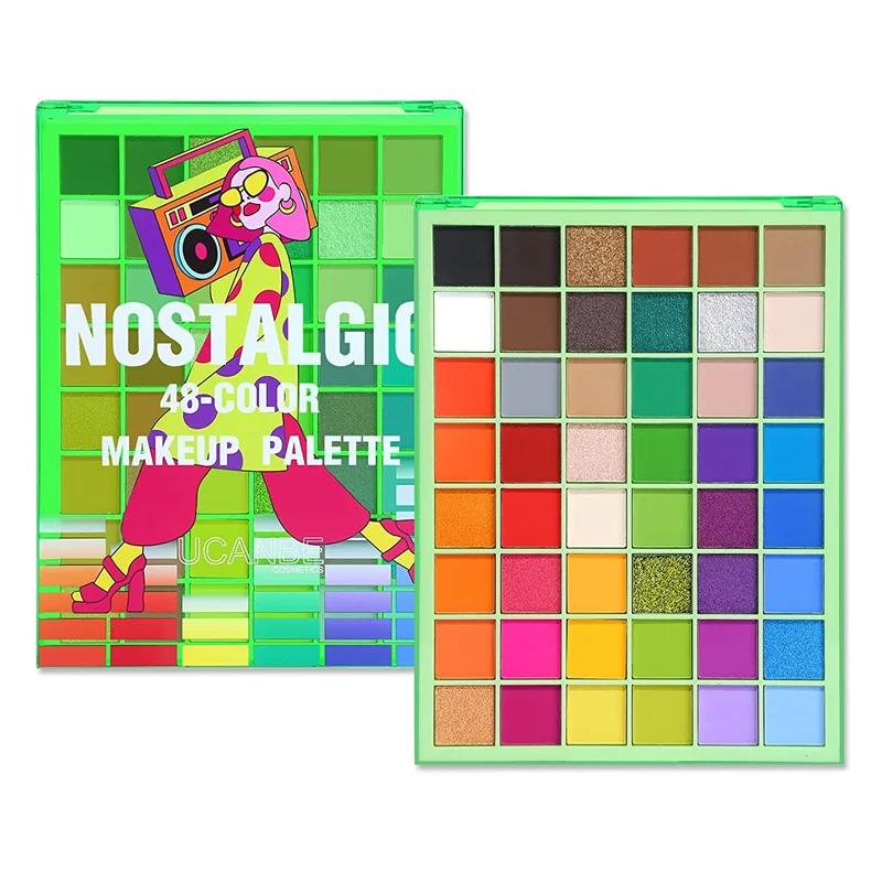 UCANBE Nostalgic Makeup Palette, 48 Color Highly Pigmented Dramatic Rainbow Eyeshadow, Professional Water Resistant Long Lasting