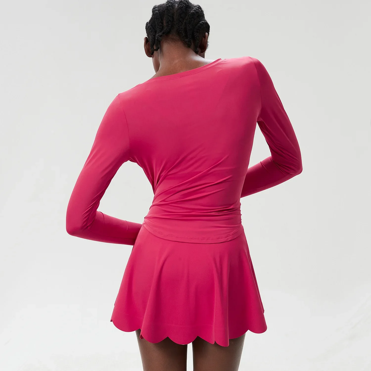 المرأة الصيف في الهواء الطلق بدلة الجري بلون تنفس ملابس رياضية قصيرة قطعتين اليوغا مجموعة الإناث تنورة التنس الصالة الرياضية الملابس