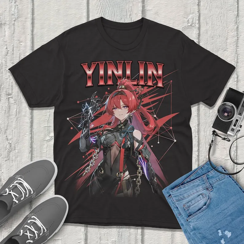 Yinlin Wuthering Waves Shirt Vintage Streetwear Unique Artistic Design Featuring Your Favorite Characters! Perfect for Gamers