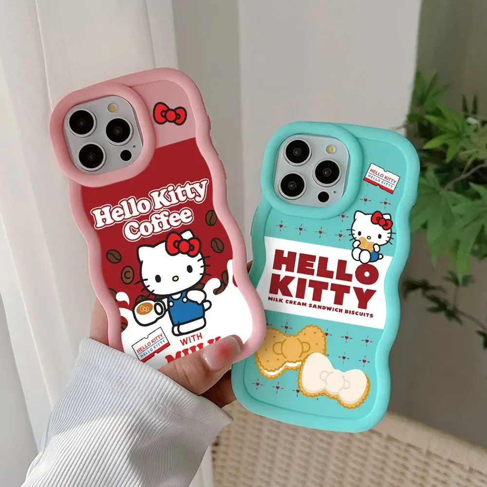 Bonita funda de teléfono de Hello Kitty Milk para Samsung S24, S23, S22, S21, S20 FE Ultra J7 Pro Prime 5G, Color caramelo, silicona suave, TPU