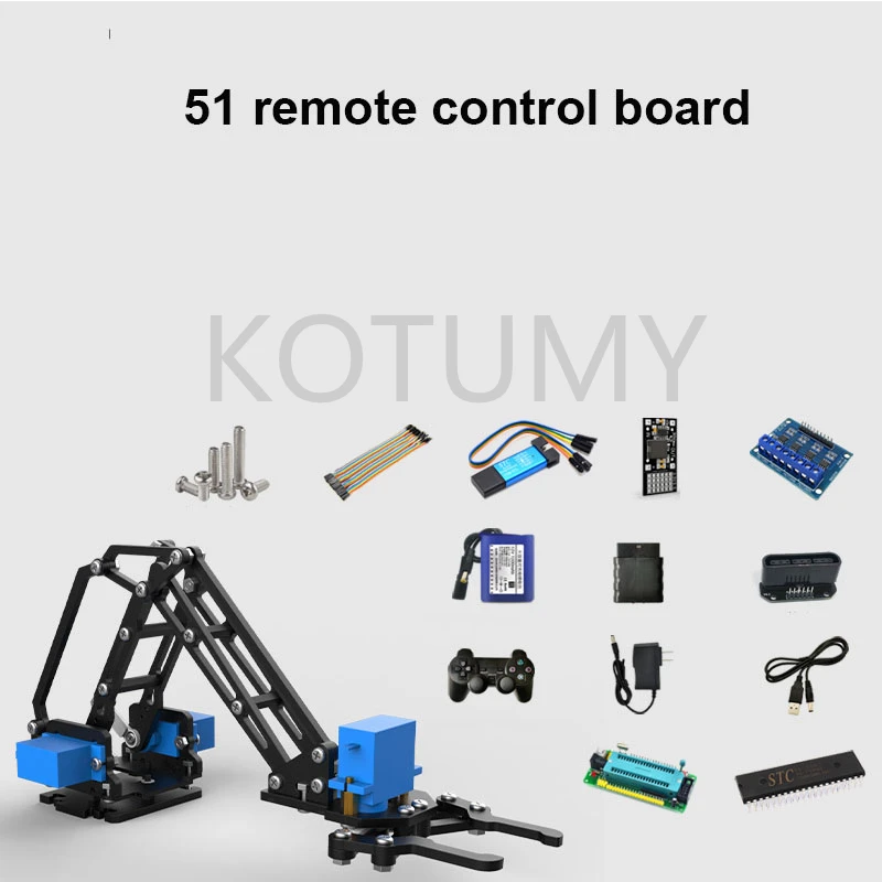 Fiberglass Board Robotic Arm Robot Arm Mechanical Robotic Clamp 3 DOF Robotic Education Kit DIY Manipulator 51 Stm32 Ackermann