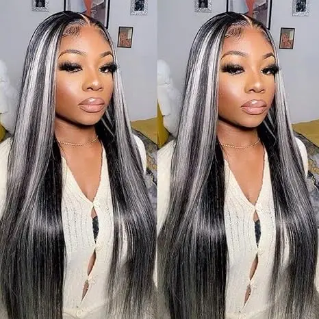 Highlight Grey Blonde Wig 13x4 Lace Front Wig Blonde Wig High Density Lace Wigs For Women Lace Frontal Wig Synthetic Wig