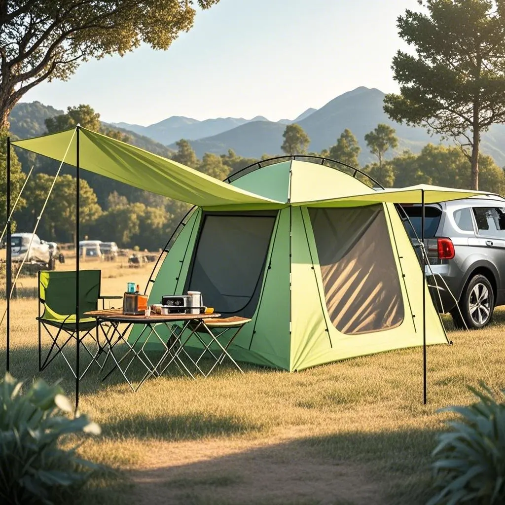 

6 Person SUV Car Rear Tent Car Rear Canopy Tent With Anti-mosquito Sunshade Tarp,CZX-681 Family Car Tailgate Tent,SUV Tent