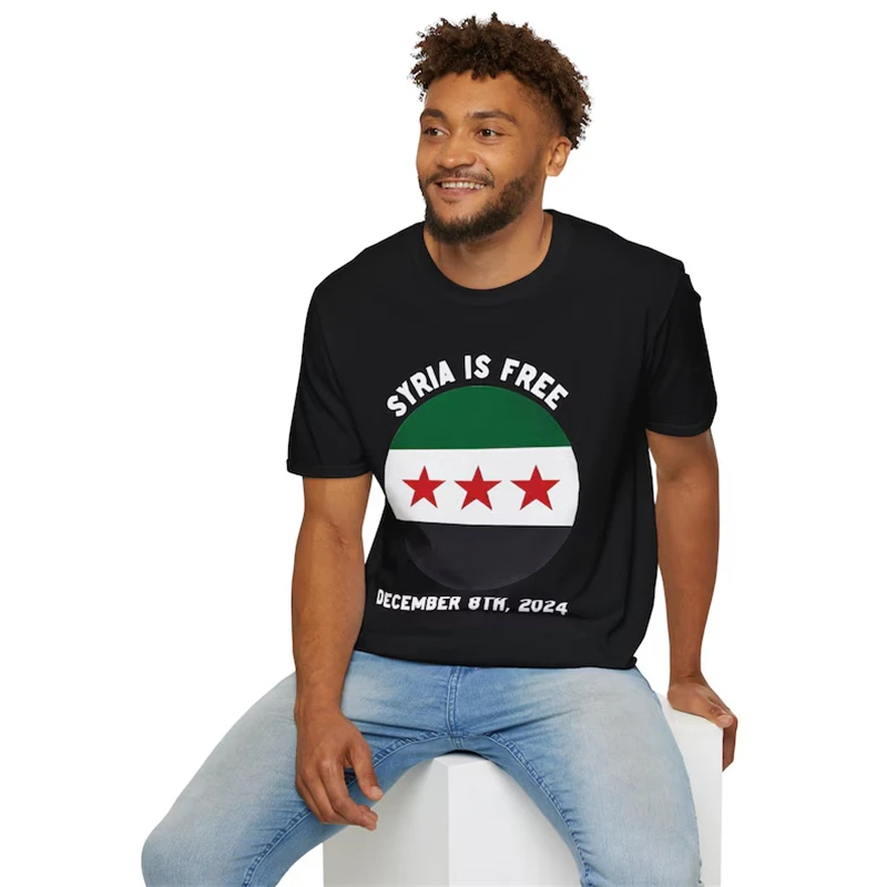 New Syrian Flag Pattern T-shirt Football Jersey Men's Sports T Shirt National Emblem 3D Print Street Loose Unisex Shirts Tops