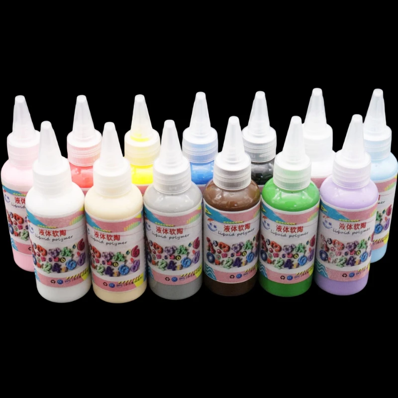 12 Color 120ml Oily Liquid Soft Clay Baking Type Cream Color Clay Belgian Simulation Sauce Model Soft Clay Adhesive