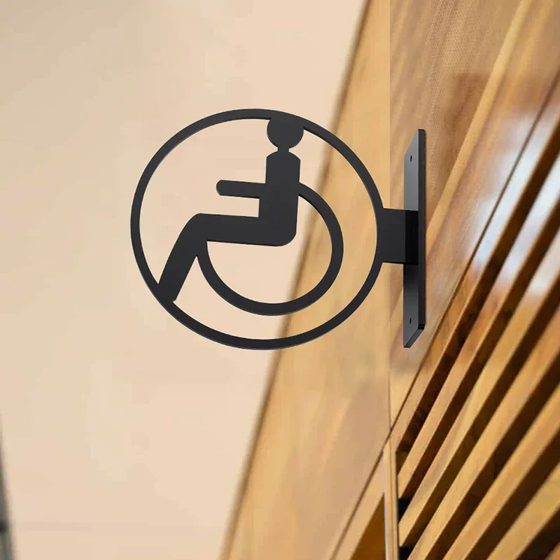 Toilets Plaque Men\'s and Women\'s Bathroom Signage Hotel WC Toilet Signage Side-mounted Restroom Reminder Public Toilet Signage