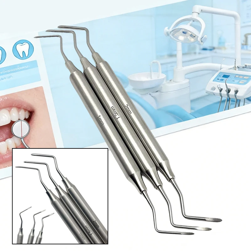 

3pcs Dental Minimally Invasive Extraction Elevator Surgical Stainless Steel Instrument Dental Root Tip Pick Tool Tooth Luxator
