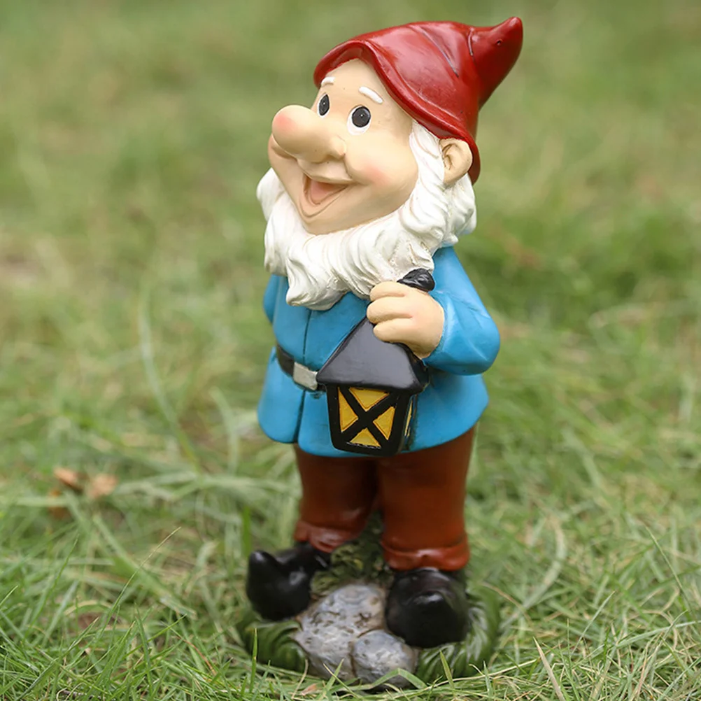 

1Pcs Adorable Resin Dwarf Ornament Garden Lawn Desktop Decoration Waterproof Office Tabletop Decor Gift Desktop Ornament