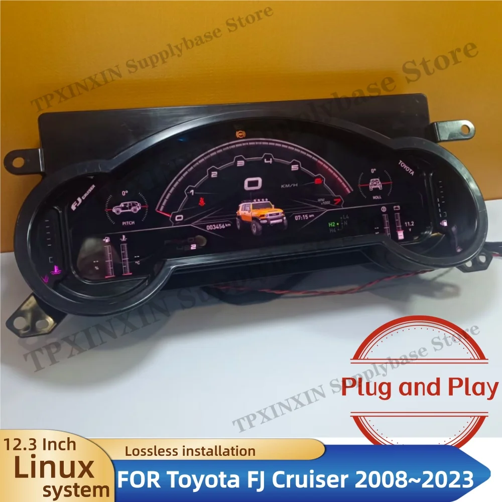 Linux 12.3 For Toyota FJ Cruiser 2008~2023 Car dashboard Digital Performance Display Dashboard DenaliDigital Instrument Cluster